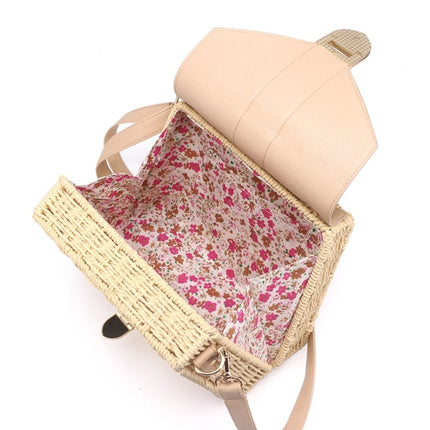 Women's Straw and Eco Leather Retro Handbag - Wnkrs