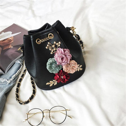 Women's Elegant Floral Bucket Bag - Wnkrs