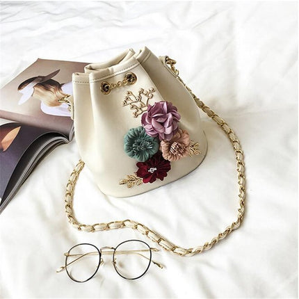 Women's Elegant Floral Bucket Bag - Wnkrs