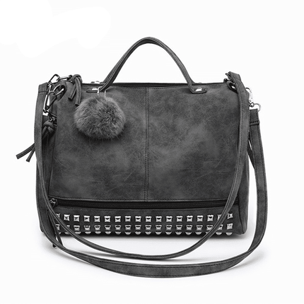 Women's Leather Bag with Pompom - Wnkrs