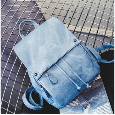 Women's Preppy Style PU Leather Backpack - Wnkrs