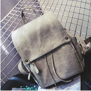 Women's Preppy Style PU Leather Backpack - Wnkrs