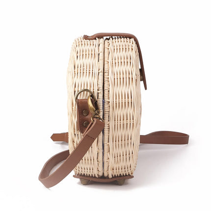 Women's Safari Style Woven Straw Crossbody Bag - Wnkrs