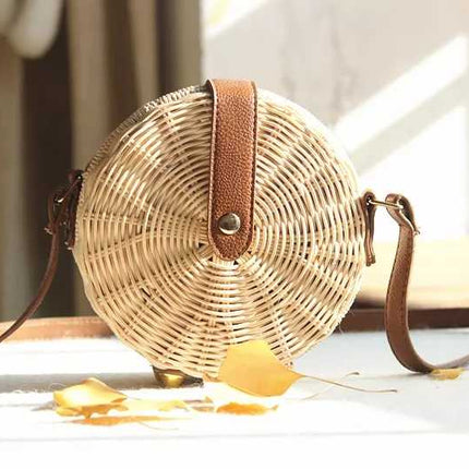 Women's Safari Style Woven Straw Crossbody Bag - Wnkrs