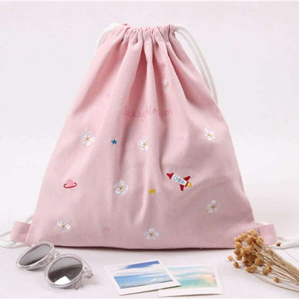 Softback Prined Drawstring Backpack - Wnkrs