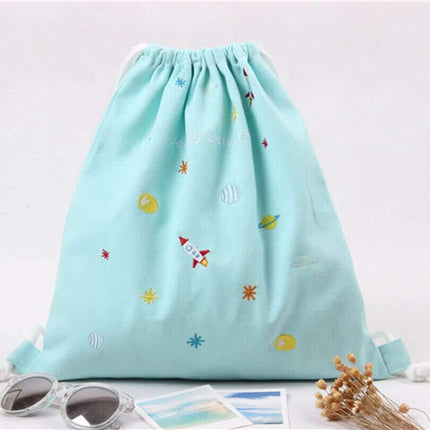 Softback Prined Drawstring Backpack - Wnkrs