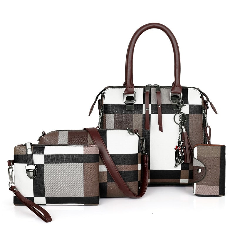 Women's Plaided Bag Set
