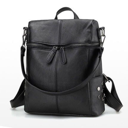 Trendy Women's Multifunctional Solid Color Backpack - Wnkrs
