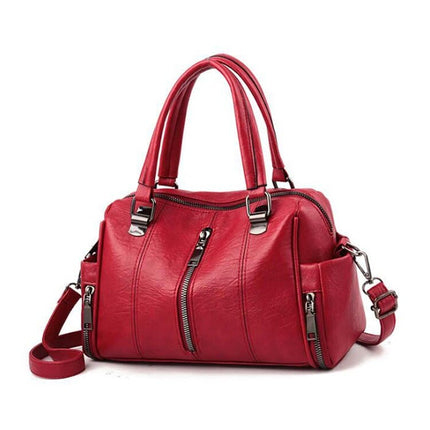 Women's Classic Shoulder Bag with Zipper - Wnkrs