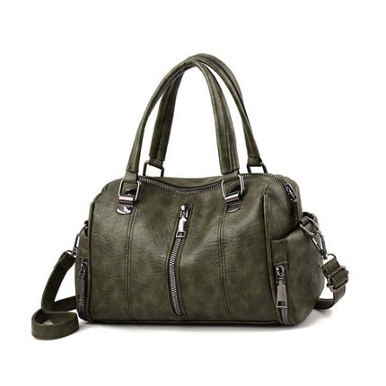 Women's Classic Shoulder Bag with Zipper - Wnkrs