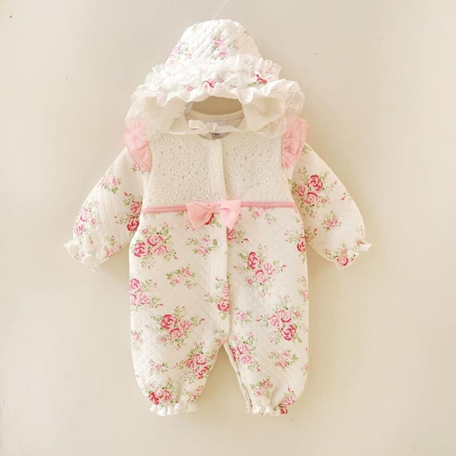 Baby Girl’s Soft Floral Printed Cotton Jumpsuit