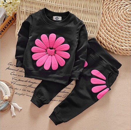 Baby Girl’s  Flower Printed Clothing Set