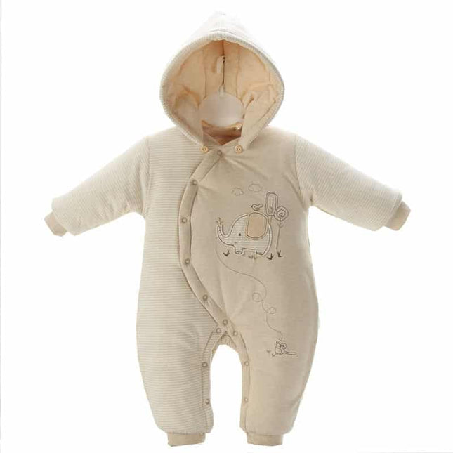 Organic Cotton Hooded Long Sleeve Thick Snowsuit