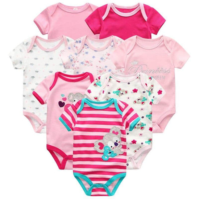 Baby's Colorful Rompers 8 Pcs Set - Wnkrs