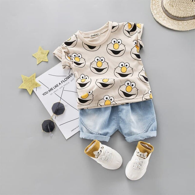 Baby Boy T-Shirt / Shorts Suit with Cartoon Print