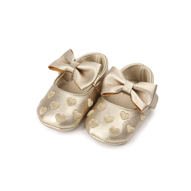Baby Girl's Heart Printed Leather Shoes