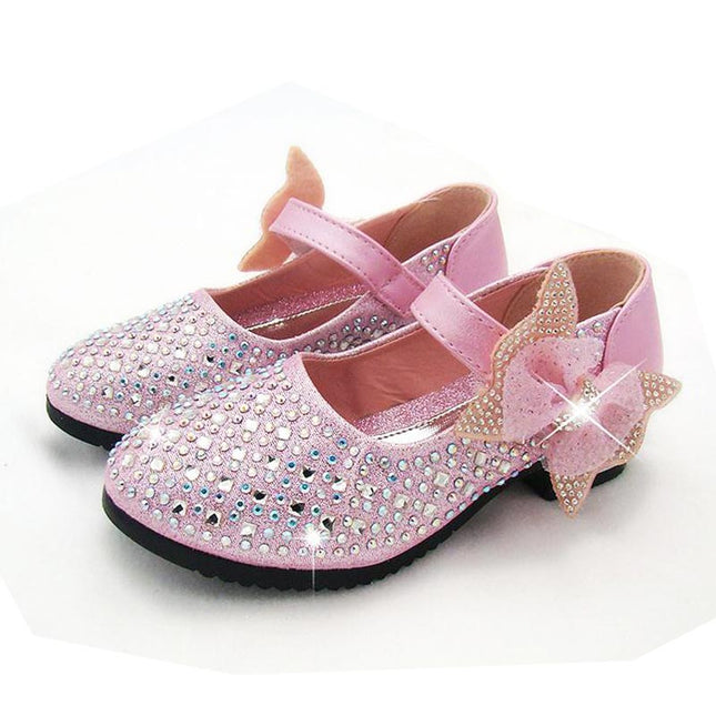 Girl's Sandals With Bow And Rhinestones