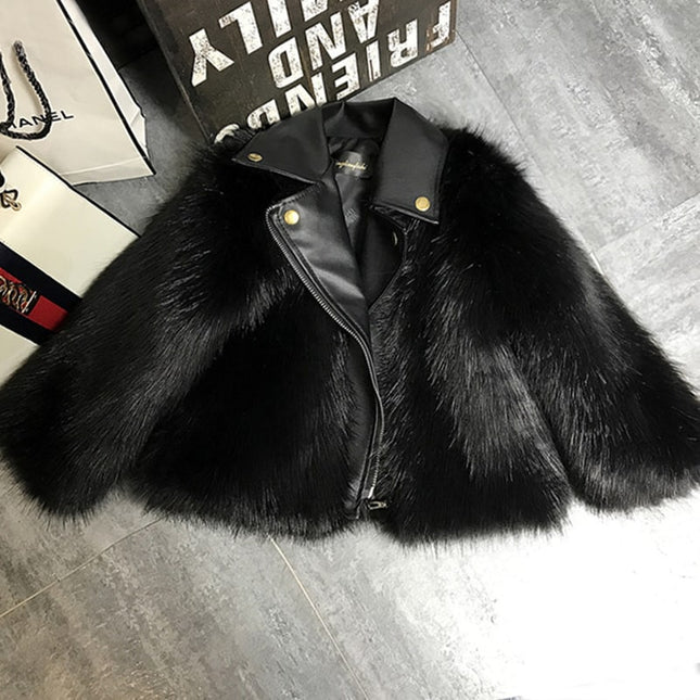 Stylish Girl's Artificial Fur Jacket