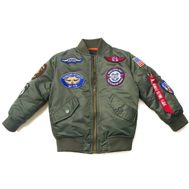 Boys' Bomber Jacket in Blue and Green Colors