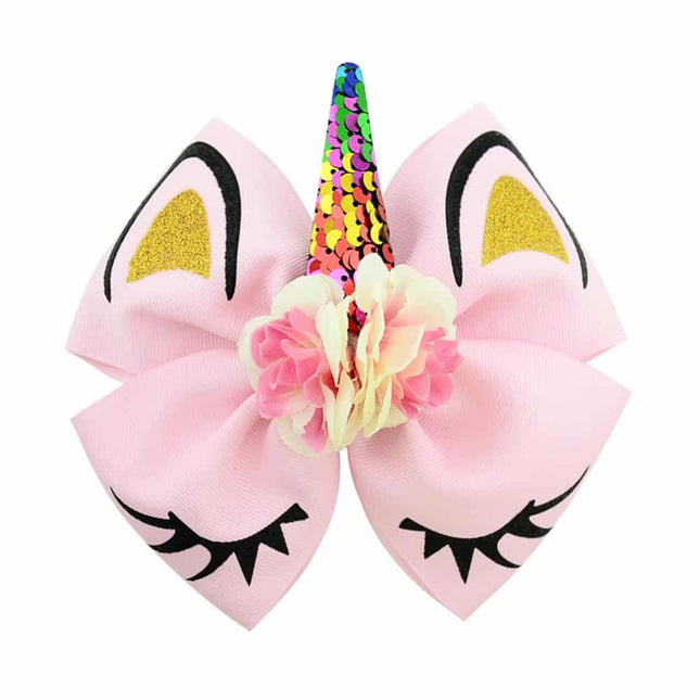 Girl's Ribbon Bow with Unicorn Horn - Wnkrs