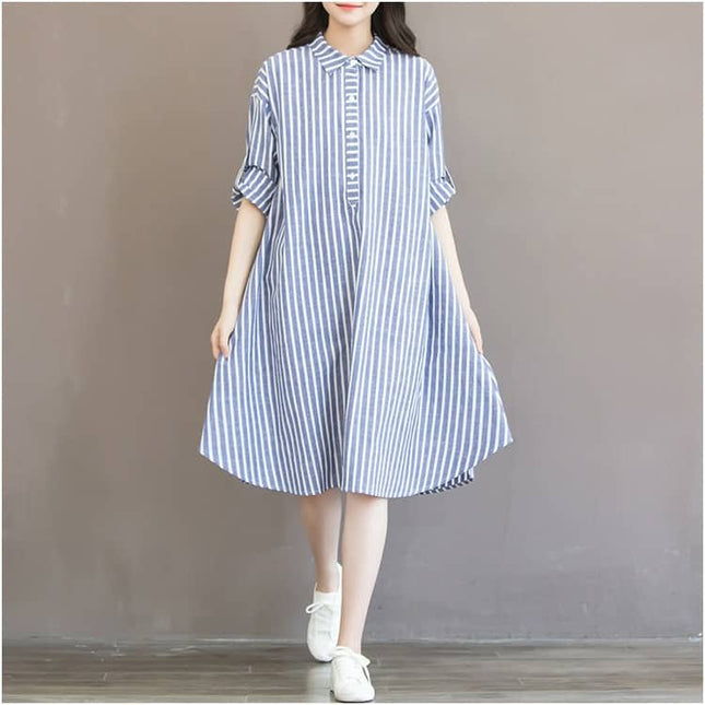 Cotton Striped Dress for Pregnant Women - Wnkrs