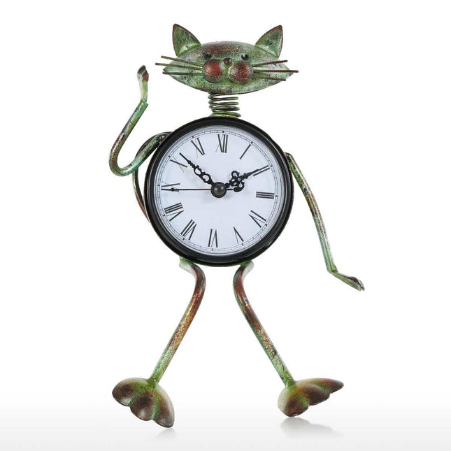 Funny Cat Design Iron Table Clock - wnkrs