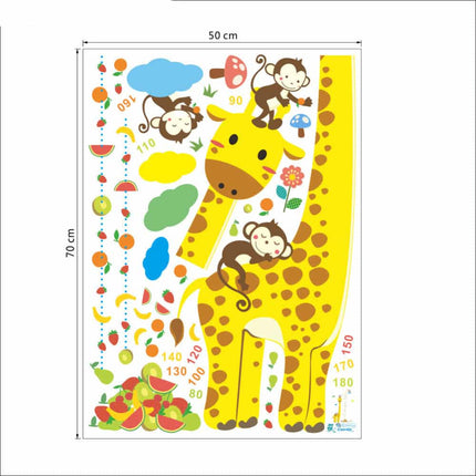 Cartoon Giraffe Height Measuring Wall Sticker - wnkrs