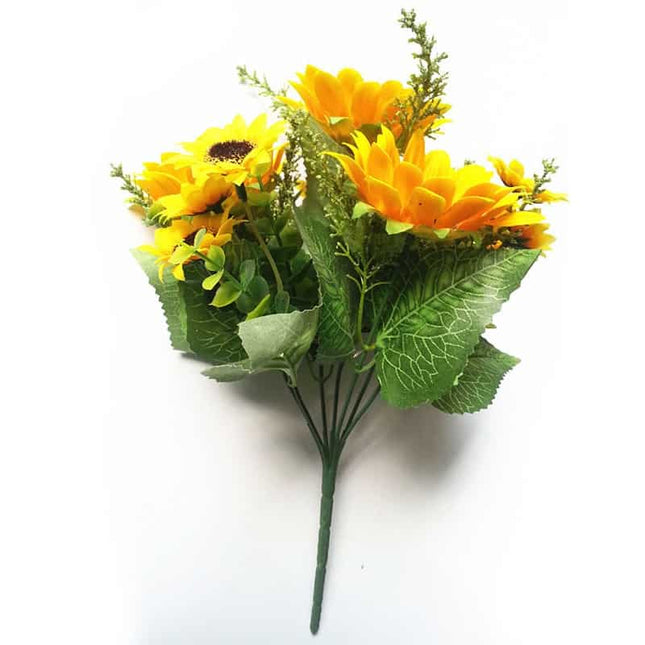 13-Head Yellow Silk Sunflower - wnkrs