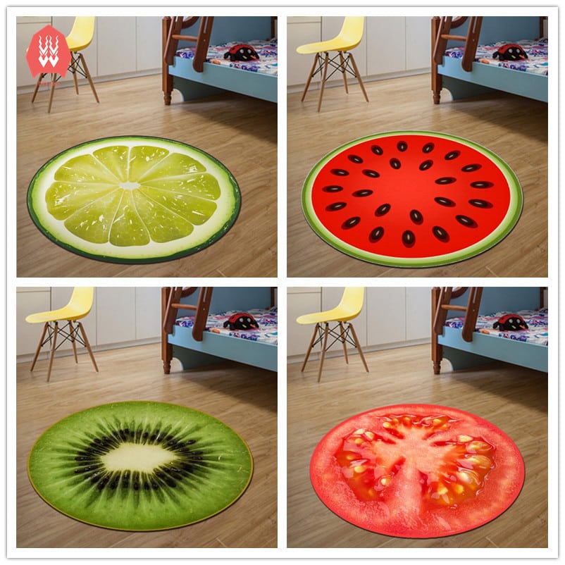 Anti-Slip Soft Round Carpet With 3D Print