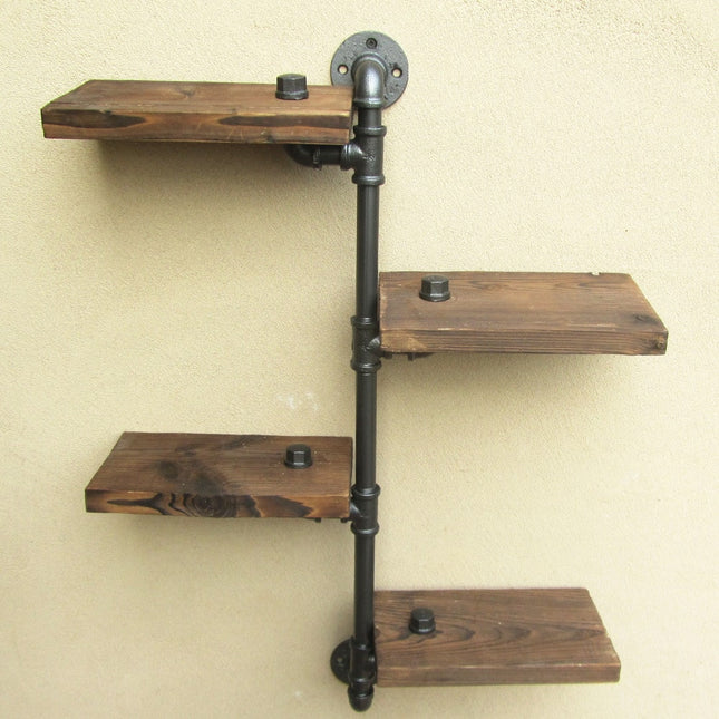 Industrial Iron Pipe Wall Shelf - wnkrs