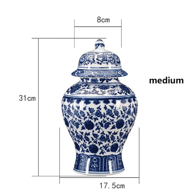 Antique Blue Patterned Ceramic Vase - Wnkrs
