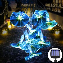 Solar 10-LED Blue Flower String Lights