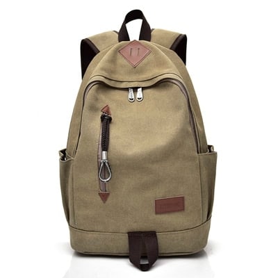 Casual Solid Men's Canvas Laptop Backpack