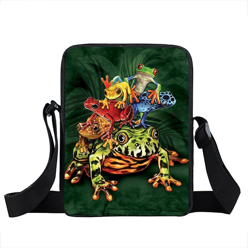 Messenger Bag With Frog Print