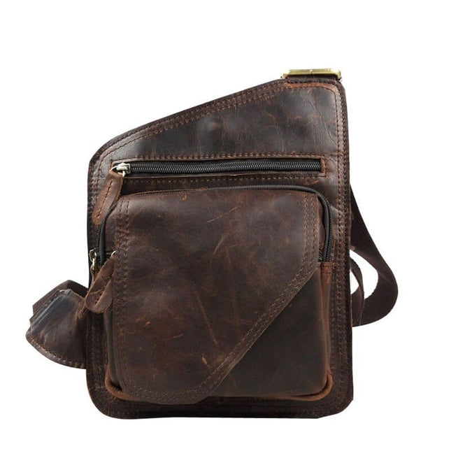 Casual Solid Men's Genuine Leather Shoulder Bag