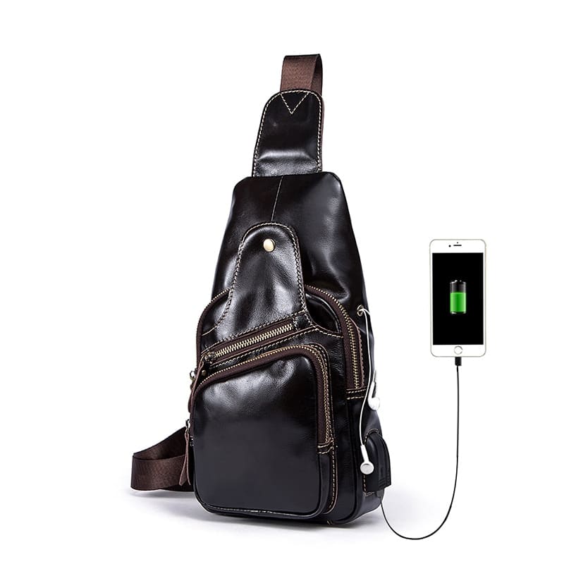Men's Genuine Leather Crossbody Bag