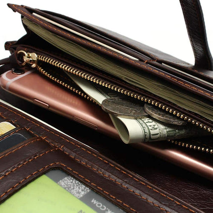 Men's Genuine Leather Long Wallet - Wnkrs