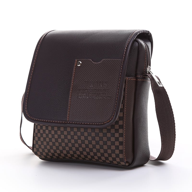 Men's Stylish Leather Shoulder Bag with Adjustable Strap