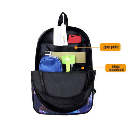 Men's Waterproof Nylon Backpack with Colorful Ship Themed Print - Wnkrs