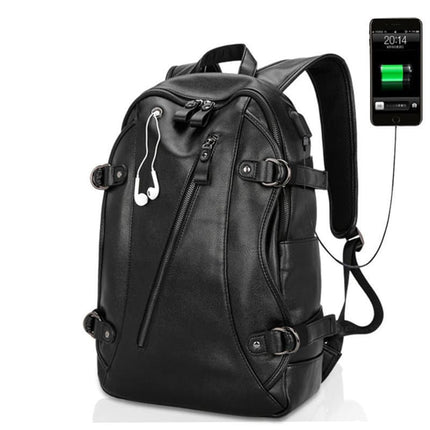 Men's Rock Style Backpack with USB Port - Wnkrs