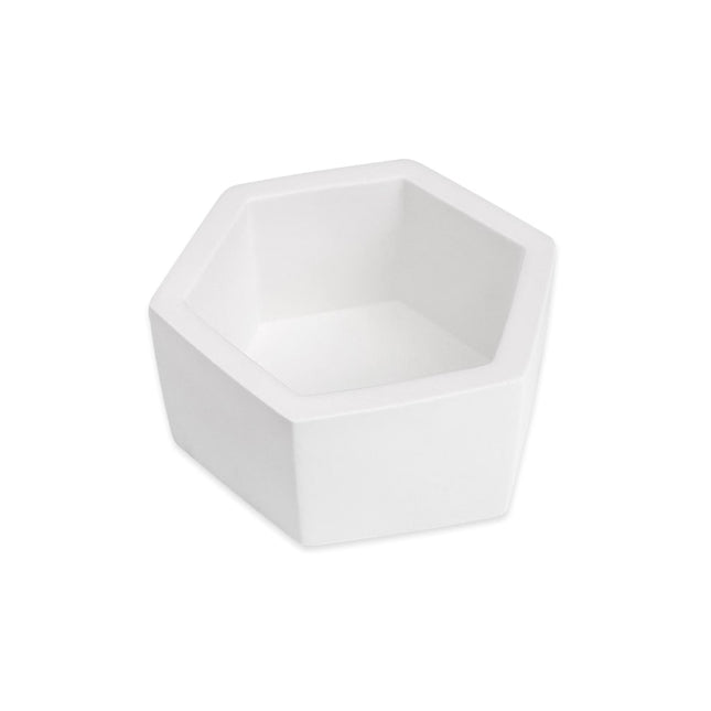 White Hexagon Ceramic Planter - wnkrs