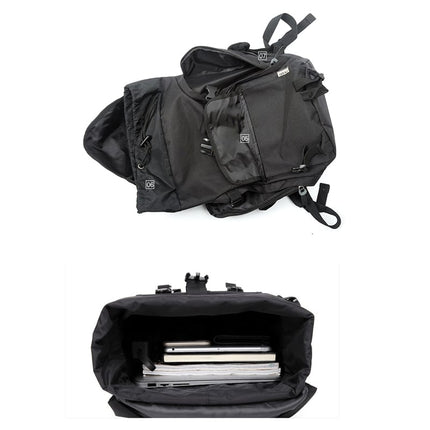 Street Style Men's Black Backpack with Buckles - Wnkrs