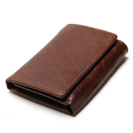 Men's Leather Vertical Trifold Wallet - Wnkrs