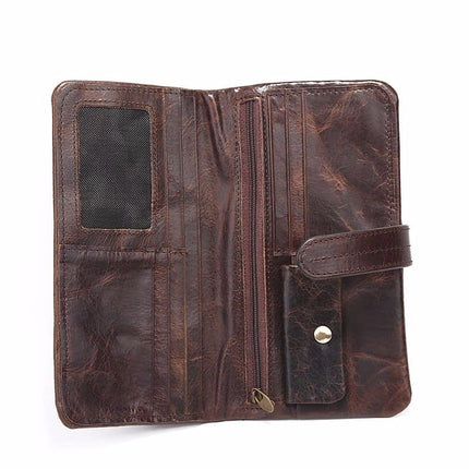 Vintage Genuine Leather Long Wallet for Men - Wnkrs