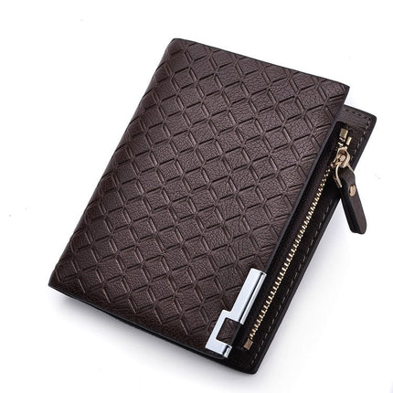 Fashion Geometric PU Leather Men's Wallet - Wnkrs