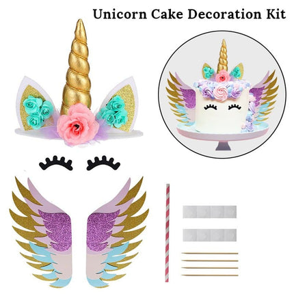 Unicorn Patterned Cake Decorations Set - wnkrs