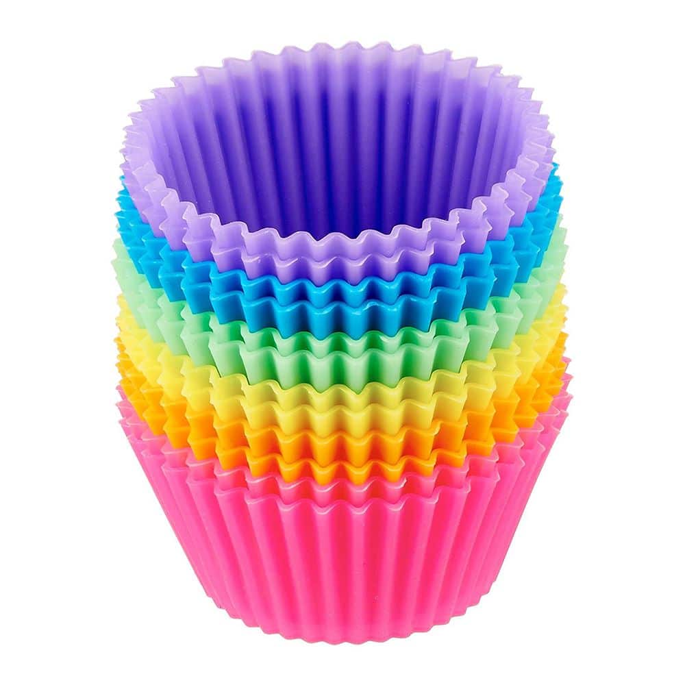 Colorful Round Shaped Silicone Cupcake Molds 12 pcs Set