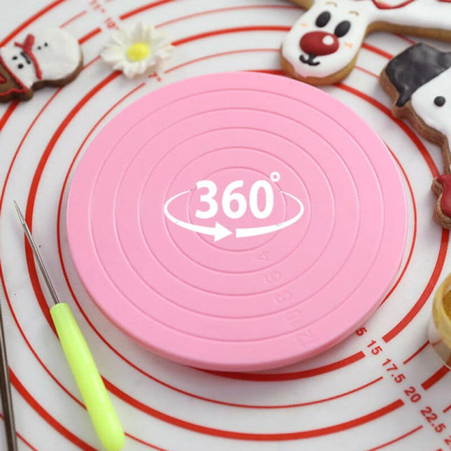 Pink Rotating Anti-Skid Cake Turntable - wnkrs