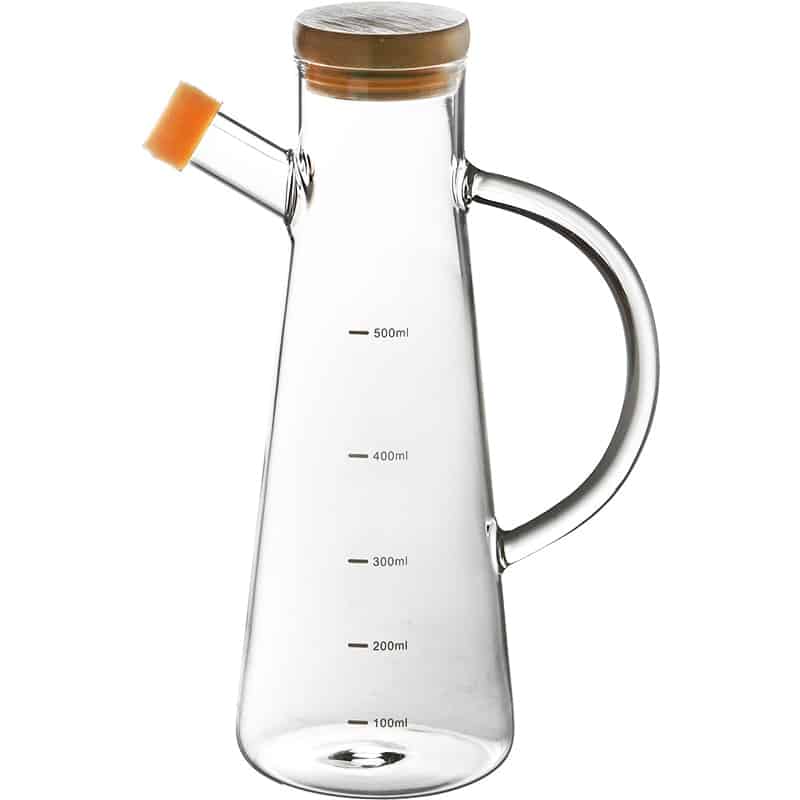 Transparent Glass Oil Bottle With Handle Scale