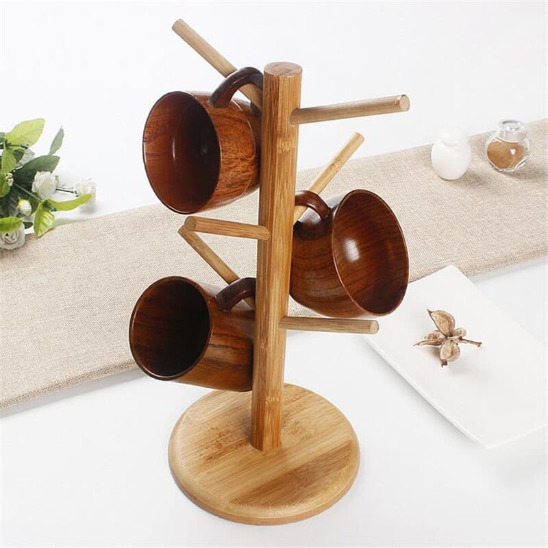 Tree Shaped Wooden Cup Holders